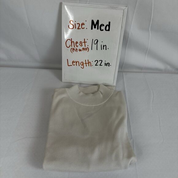 Pendleton Women's Classic Ivory Mock Neck Sweater Silk and Nylon NWT - Size MED - Picture 10 of 11